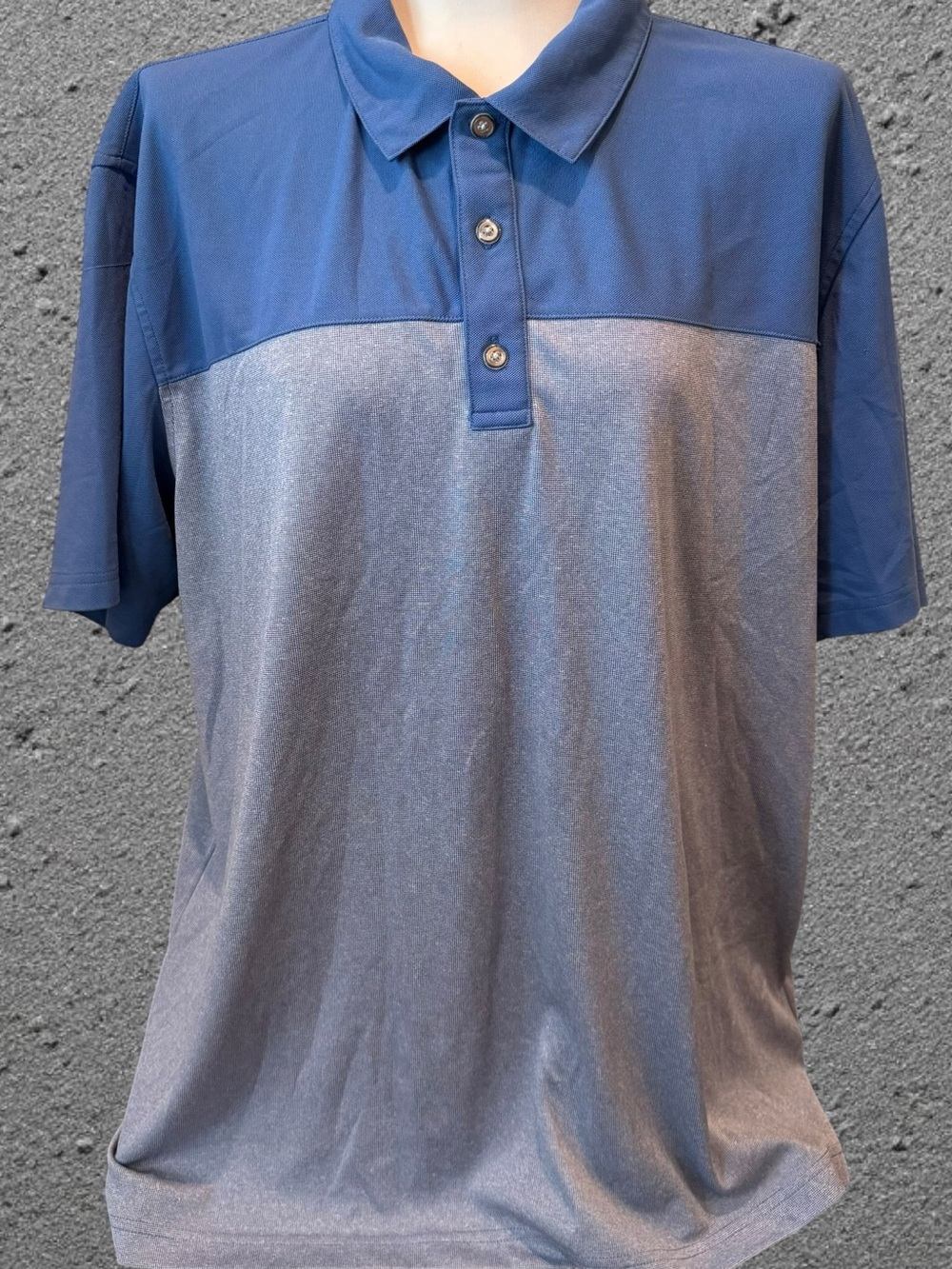 Bollé Men’s XXL Blue & Gray Colorblock Performance Polo Shirt